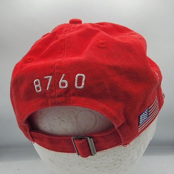 Wheels Up Hat Red American Flag Adjustable Strap Back Casual Outdoors - Picture 3 of 9